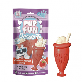 Мелба за кучета Pup Fun Desserts Strawberry Sundae 3 x 90 г сладоледен десерт с ягода